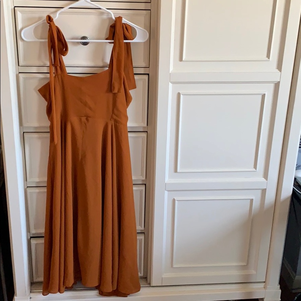 Rust Orange Dress With Bows